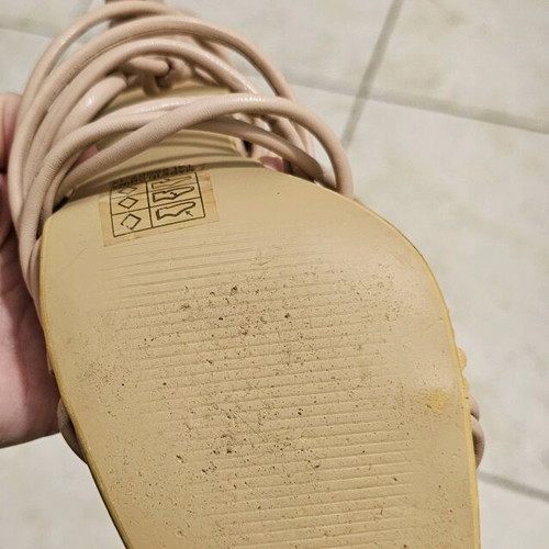 Tsoukalas Shoes Pink Lace-Up Sandals like new, 10cm heel