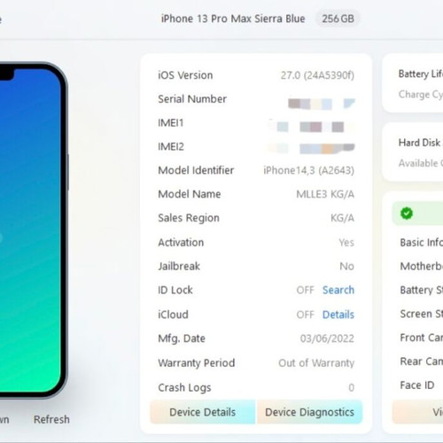 iPhone 13 Pro Max 256GB used, excellent condition with extras