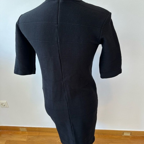 Zara knitted black dress size large used with back zipper