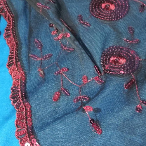 Christmas tablecloth and napkins used with lace trim