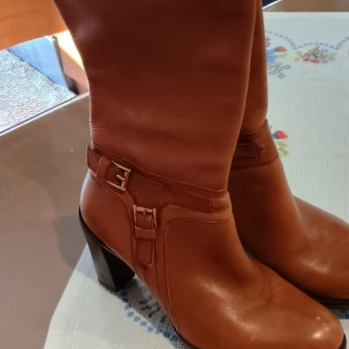 Zara leather boots like new, brown, size 38