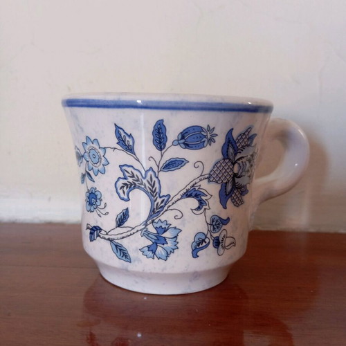 Handmade clay decorations jug, two vases and cup