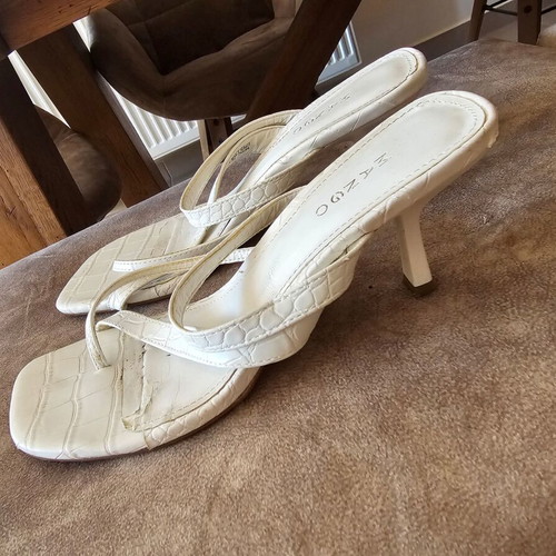 Mango mules used white croc-effect ecological leather size 38