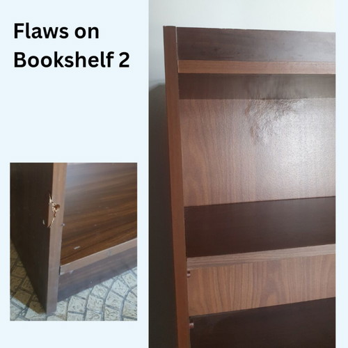 Bookshelves dark walnut veneer used, set of 2 with cupboard doors