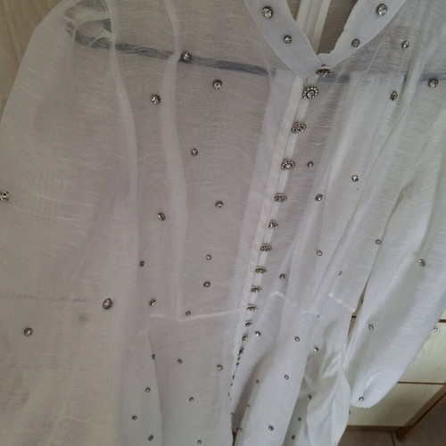 Transparent shirt like new, white, size M