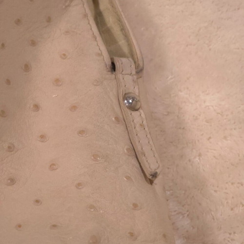 Furla beige ostrich texture leather shoulder bag