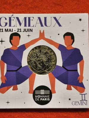 Official coincard 5 euro 2024-2025 new, Gemini zodiac