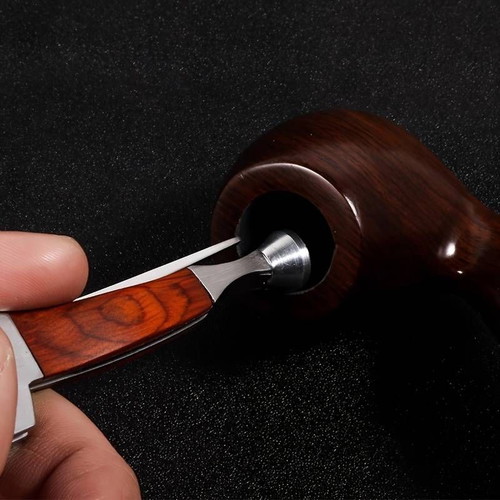 Tobacco pipe tool 3-in-1 new, rosewood and steel