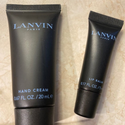 Lanvin square toiletry bag black and brown new with travel cosmetics
