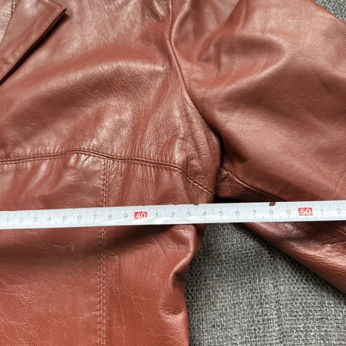 Women's leather jacket vintage, like new, brown and red