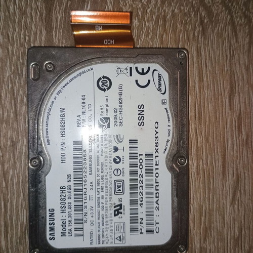 Samsung 1.8" ZIF 80GB hard drive used, functional