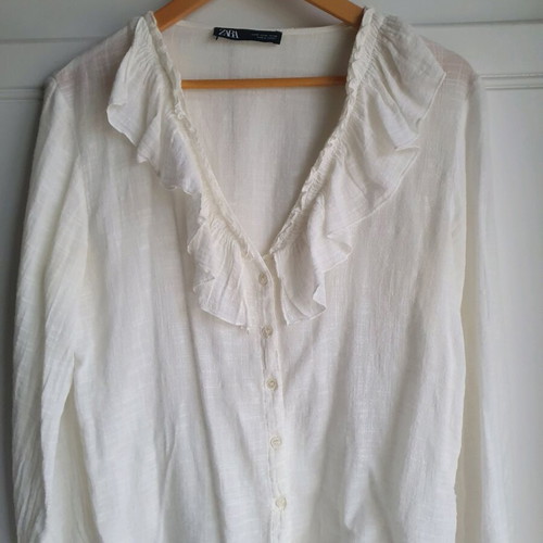 Zara blouse medium white cotton like new