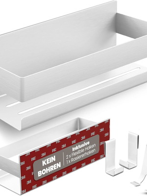 Liebesheim self-adhesive shower shelf 22 x 9 cm, matte silver