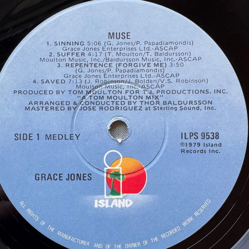 Grace Jones Muse LP used, 1st US gatefold 1979