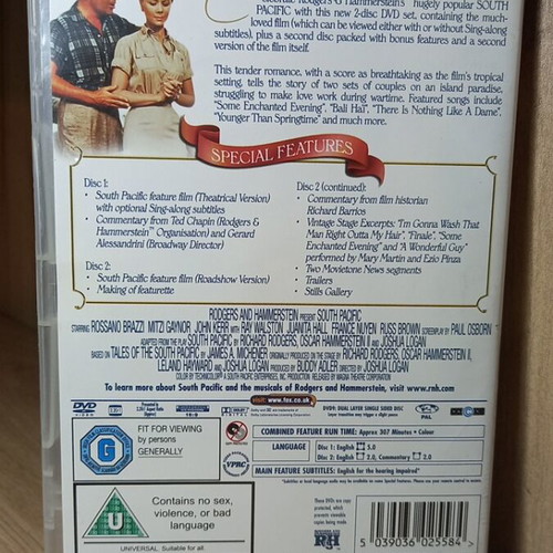 South Pacific DVD like new with English subtitles