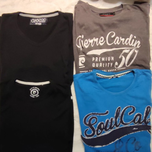 Branded T shirts used, size Small, pack of 4 (Pierre Cardin, Soulcal Co, Giorgio)