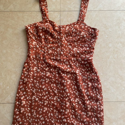 Acne Studios short mini summer dress, red floral, size M