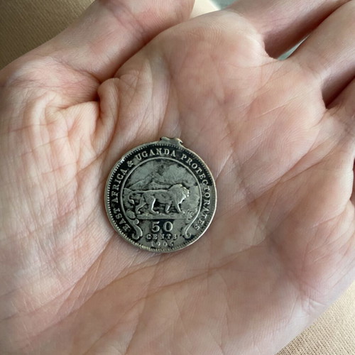 Silver 50 Cents coin from East Africa and Uganda Protectorates used, 1906