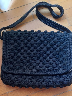 Handmade black shoulder bag