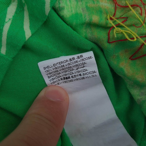 Desigual women's green T-shirt size L used with embroidery, sequins, beads