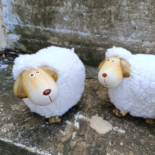 Ceramic decorative sheep new, set of 3 pieces