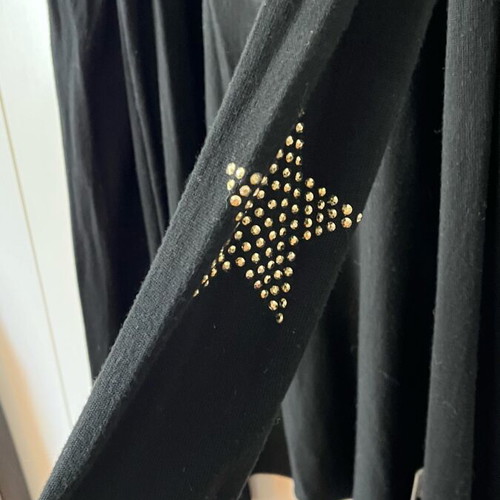 Black cardigan one size like new with hood and star details