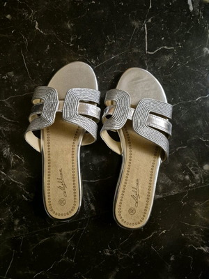 Silver sandals size 38 like new