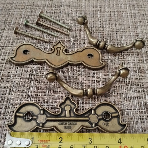 Chippendale style hanging furniture handles, set of 2