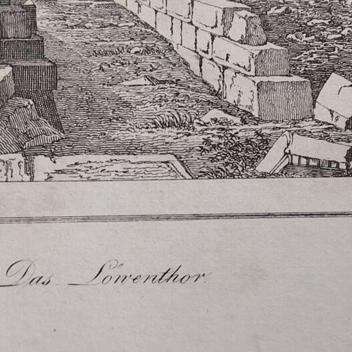 1832 ατσαλογραφία Μυκήνες Η Πύλη των Λεόντων μεταχειρισμένη