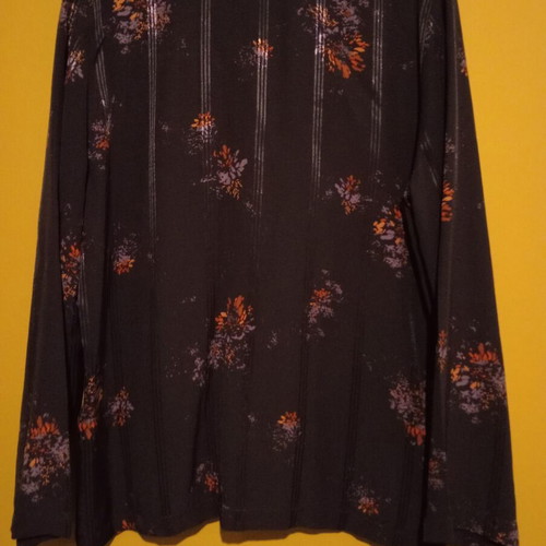 Oysho Oversized Floral Blouse 100% Viscose New, Dark Purple