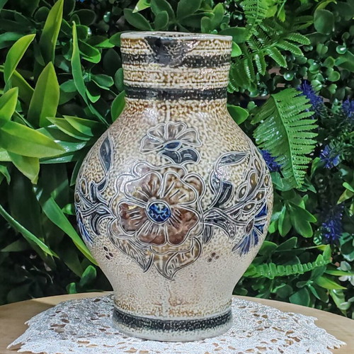 German Bembel ceramic wine jug 1989, handmade