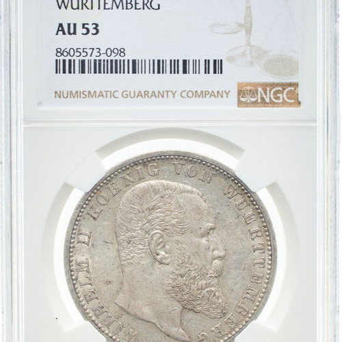 Silver 5 Mark 1913F AU53 NGC coin