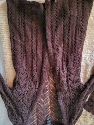 Mango cardigan brown with embroidery like new, size S