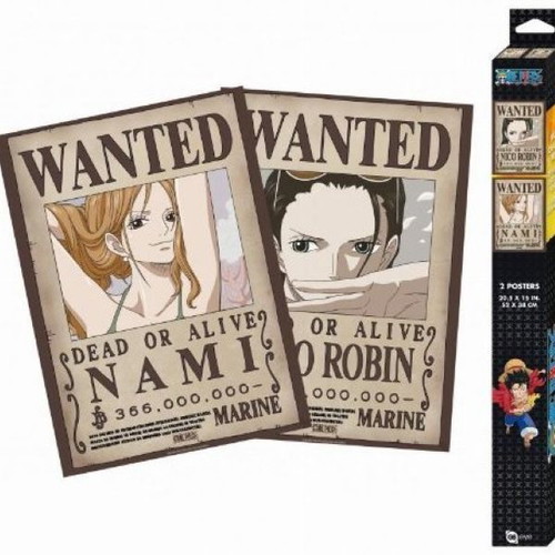 One Piece Nami & Nico Robin Wanted Posters Chibi 2-Pack new