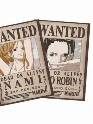 One Piece Nami & Nico Robin Wanted Posters Chibi 2-Pack new
