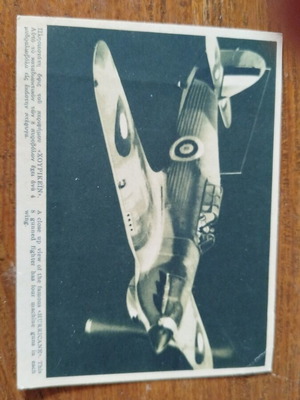 Vintage postcard like new with Hurricane fighter from World War II
