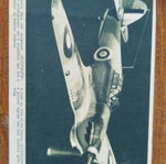 Vintage postcard like new with Hurricane fighter from World War II