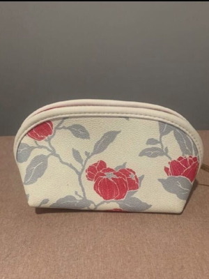 Panthenol Cosmetic Bag new, beige with pink floral design