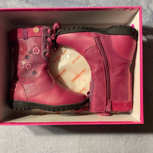 Crocodilino kids leather boots size 26 like new, fuchsia