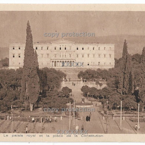 Athens postcard used, Parliament and Syntagma Square, 1920s
