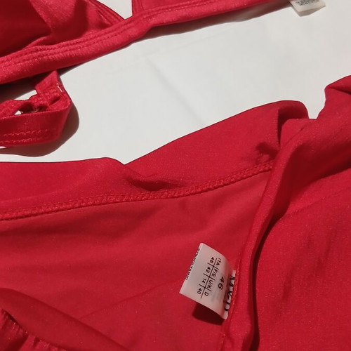 M&D Red Bikini with Ruffles, Size 46, New