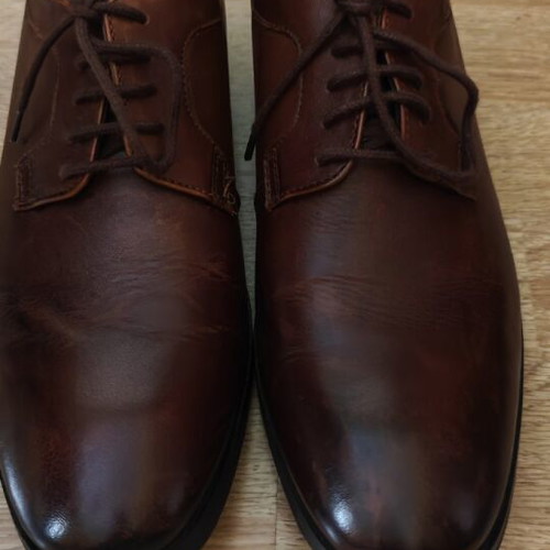 Haralas Men's Leather Dress Shoes Used Brown Size 41