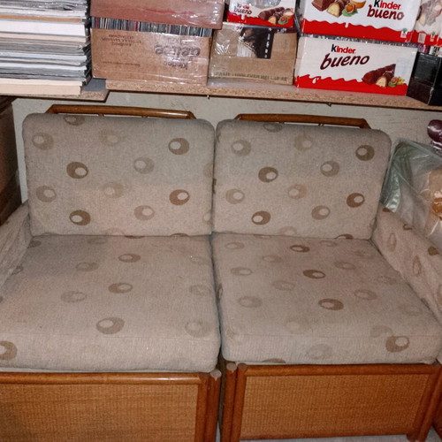 Bamboo sofas new, one double and one triple