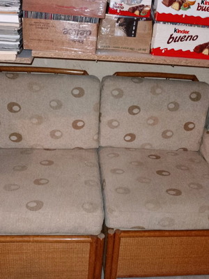 Bamboo sofas new, one double and one triple
