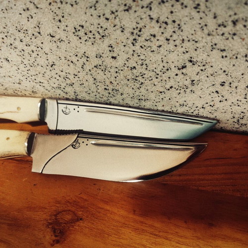 Handmade knives by Master Bai Dobri with Dulo family symbols