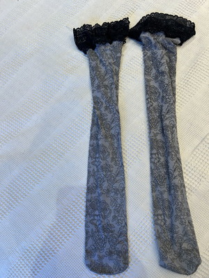 Stay up nylon socks grey and black, new, size M