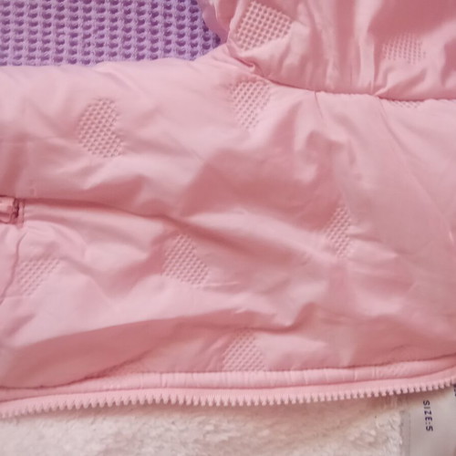 Joyce pink jacket with embossed hearts, age 5