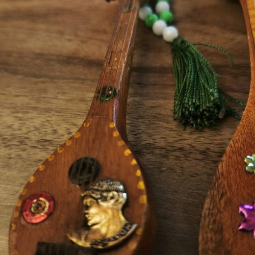Miniature decorative bouzoukia set of 2 refurbished