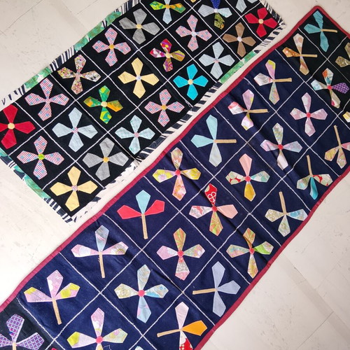 Παραδοσιακά χειροποίητα μάλλινα χαλιά patchwork σετ 3 σαν καινούργια