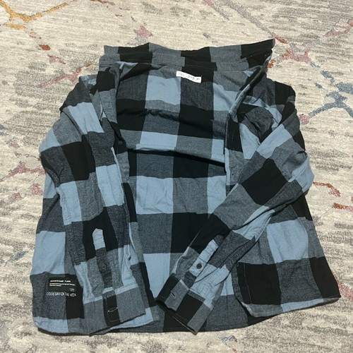 Zara flannel shirt like new, black and blue, size 13-14 164cm